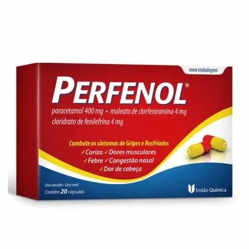 Perfenol 400mg + 4mg + 4mg União Química 20 Cápsulas