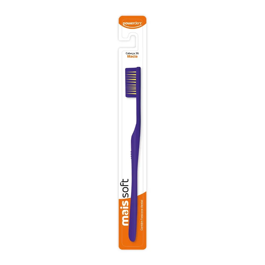 Escova Dental Powerdent Mais Soft Cabeça 36 Macia