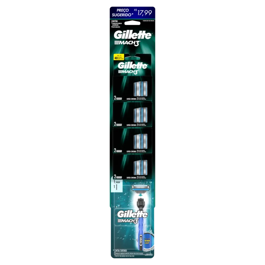 Carga Gillette Mach3 com 2 Unidades