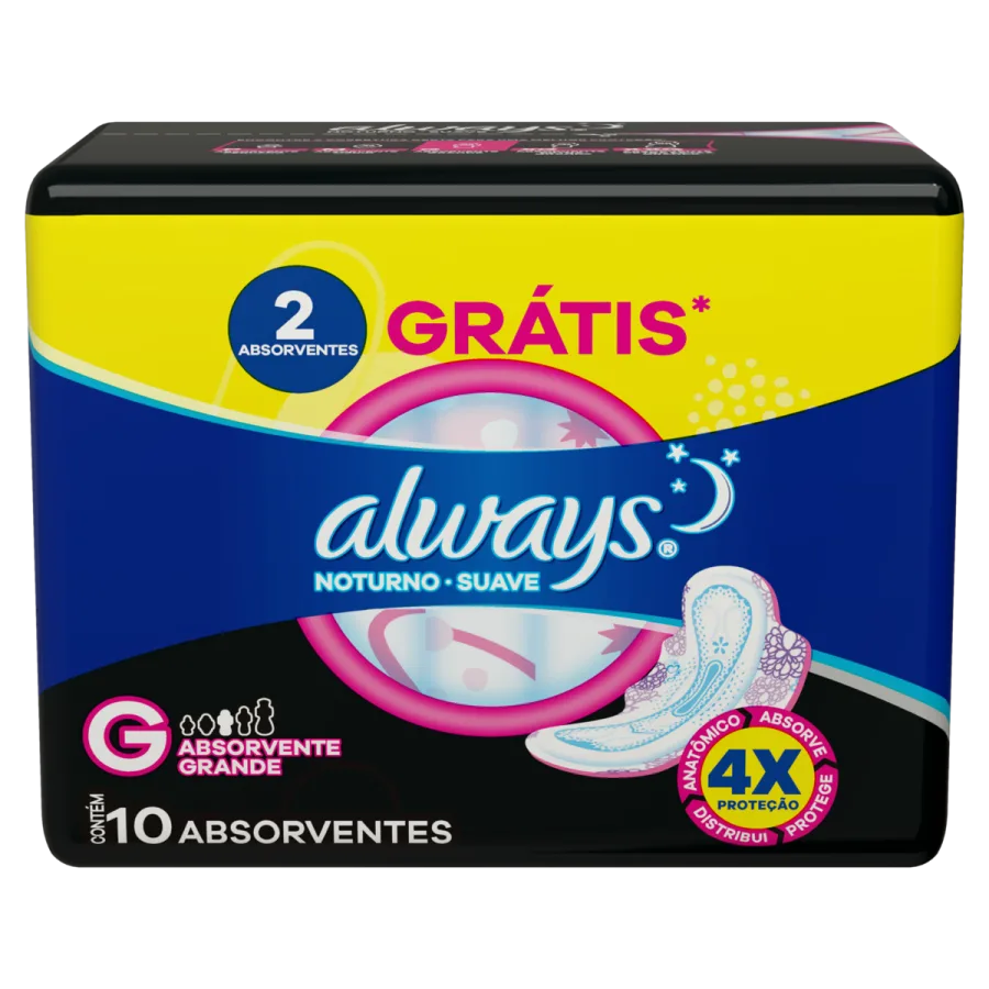 Absorvente Always Noturno Suave 10und