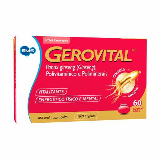 EMS Gerovital Polivitamínico com Ginseng 60 Cápsulas Moles