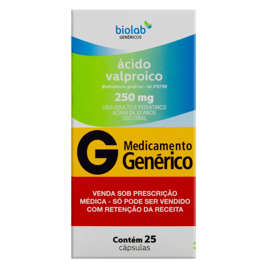 Ácido Valproico 250mg 25 Cápsulas Biolab Genérico