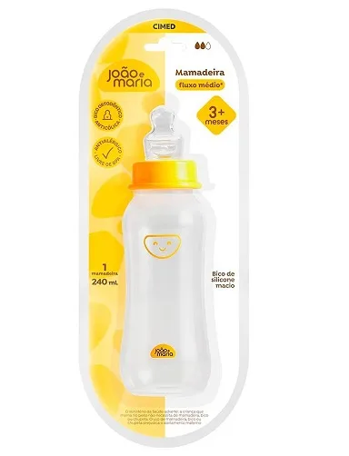 Joao e Maria Mamadeira Fluxo Medio Anticolica 240ML