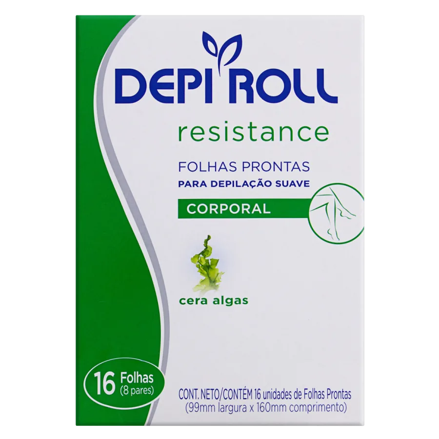 Folhas Depilatórias Depi Roll Resistance Corporal Algas 8 Pares