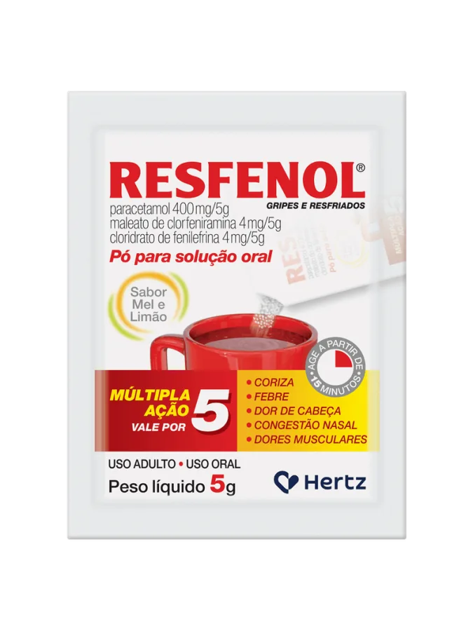 Antigripal Resfenol Sabor Mel e Limão Sachê 5g
