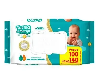 Toalhas Umedecidas Turma do Berço Pague 100 Leve 140 Unidades