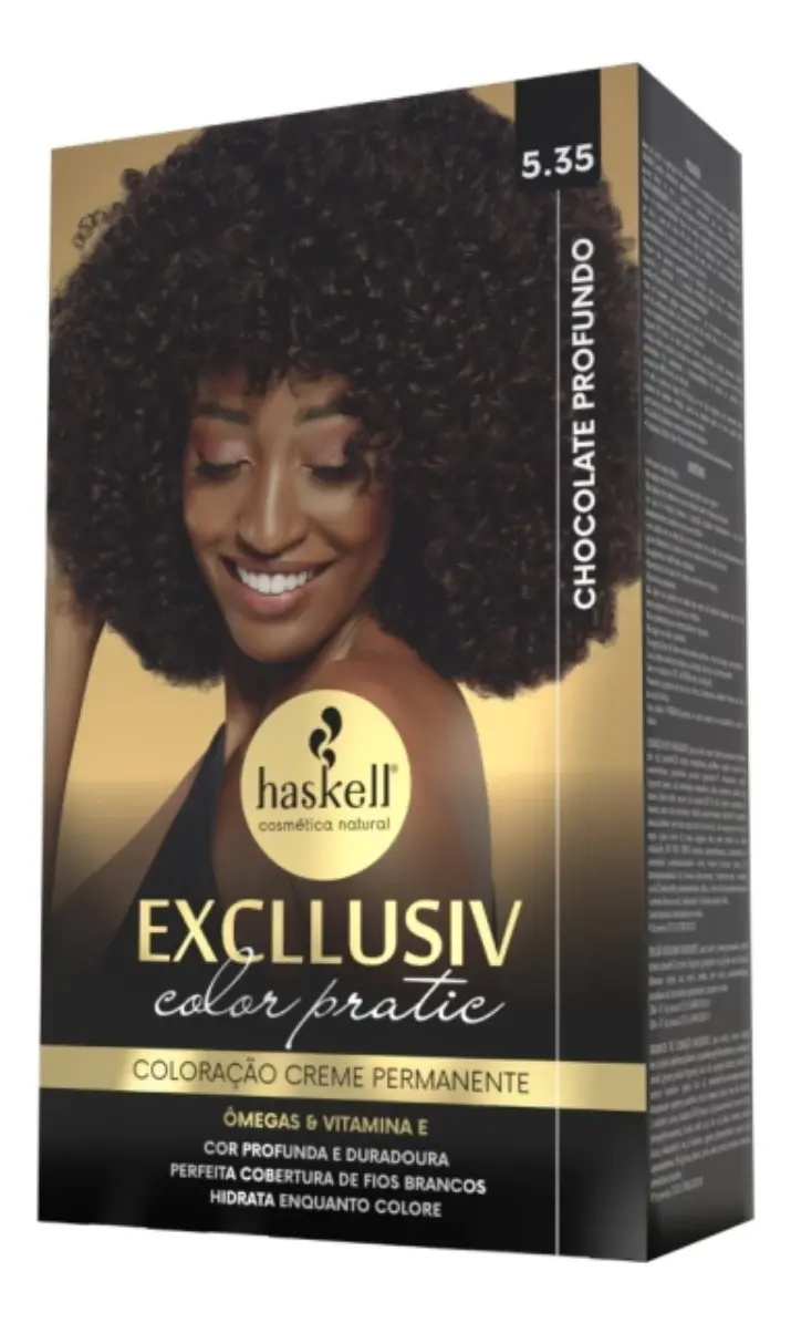 Coloração Creme Haskell Excllusiv Color Pratic Tom 5.35 chocolate profundo
