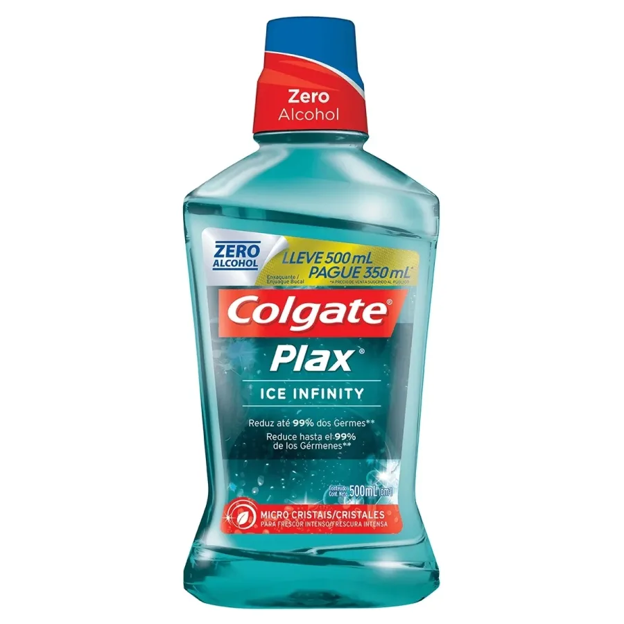 Colgate Plax Ice Infinity Enxaguante Bucal Zero Álcool 500ml