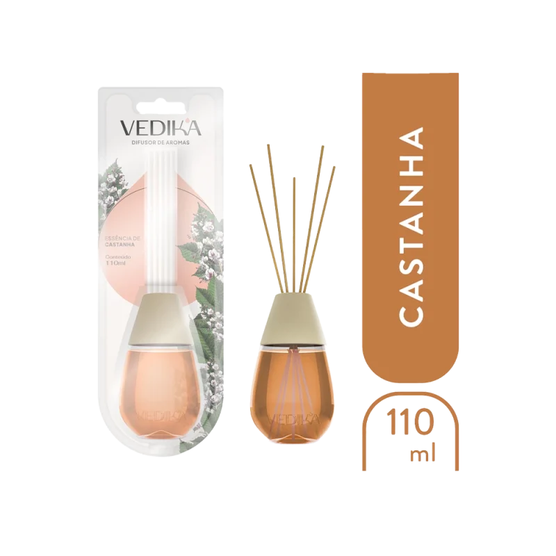 DIFUSOR DE VARETAS VEDIKA CASTANHA 110 ML